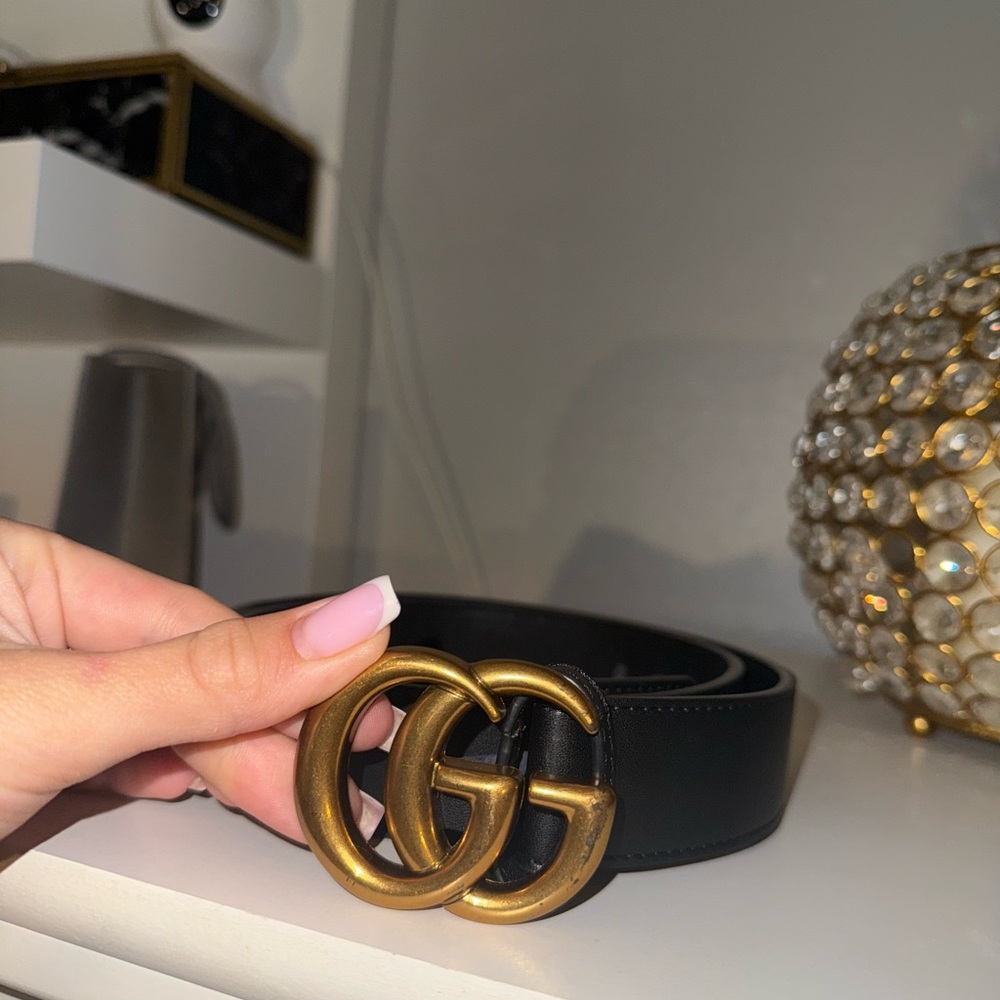Gucci Black and Gold Women's Belt